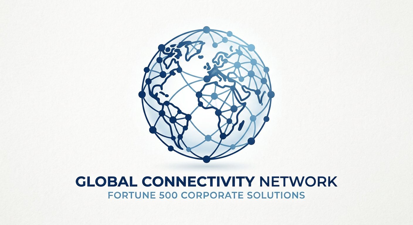 B2B Network logo: connected globe in corporate blues